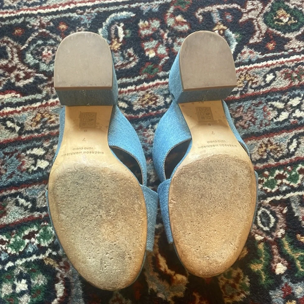 SIGERSON MORRISON - Rhoda blue cross heeled sandals size 7 - Picture 5 of 6